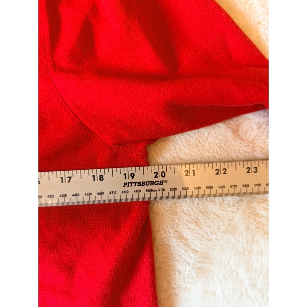 Talbots Plus Red Scalloped Scoop Neck Short Sleeve Sweater 1X NWT - Picture 3 of 4